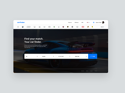 'Carfinder' - Car Building Website app branding car car buying car finder car selling design finder graphic design logo minimal mobile purchase search sell ui ux vehicle visual design website