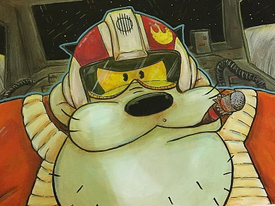 Red 6 - Peg Leg Porkins Painting