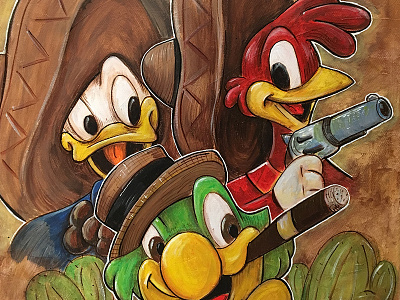 Three Caballeros, The Good The Bad and the Ugly acrylic disney donald epcot jose panchito the good the bad and the ugly