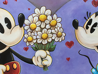 Mickey and Minnie acrylic daisy disney flowers mickey minnie paint wdw