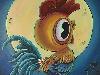Caliban acrylic bermuda caliban charman masterworks painting rooster tempest