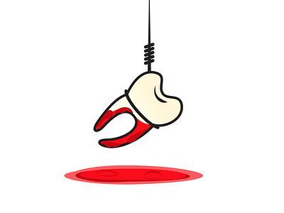 Toothache blood dentist hanging lines noose teeth tooth vector