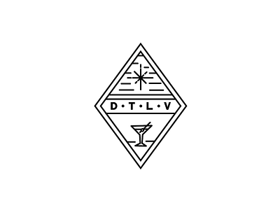 DTLV Diamond diamond downtown icon las vegas logo martini mid century modern midmod vector vegas