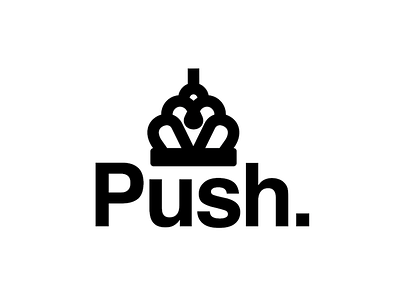 "King Push" crown font handlettering hiphop icon illustration king kingpush logo push pusha t pushat rap script type typography vector
