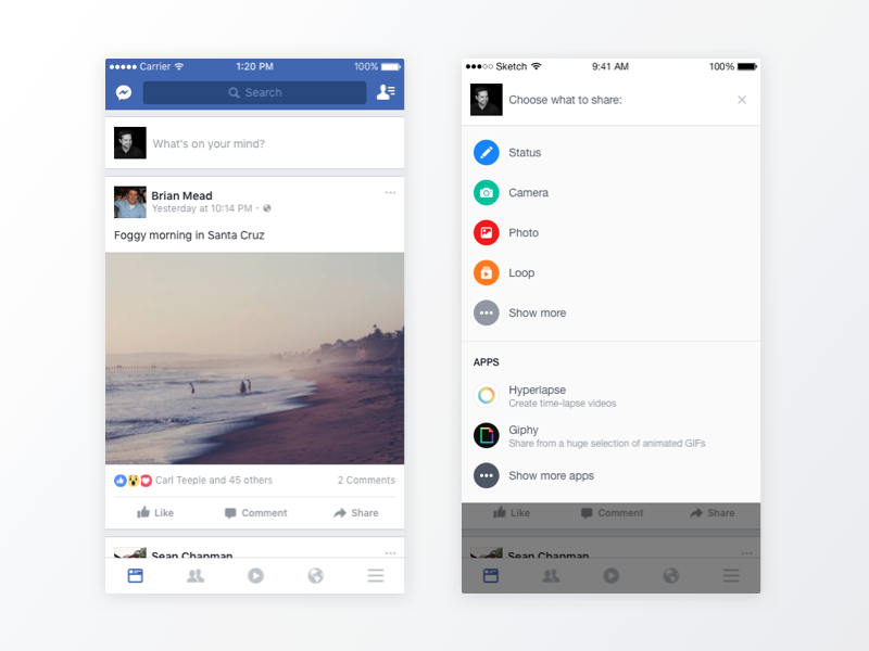 Facebook Composer - iOS by christopher weems on Dribbble