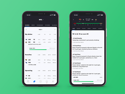The Action Network - Scores & Game Details design ios iphonex nfl sports sports app sports betting