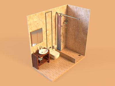 Texture, lights and render - Bathroom 3d artist adobe dimension design graphic design maya rendering renders