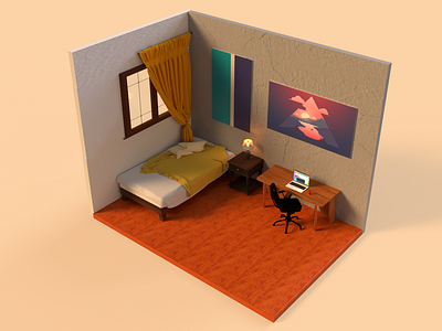 Texture, lights and render - Room 3d art adobe dimension graphic design rendering renders