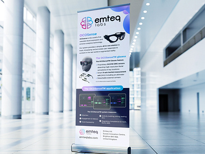 Pull Up / Roll Banner For Emteq banner branding design layout pullup roll banner technology