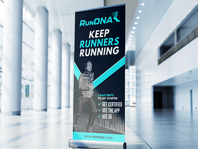 Running Tech Pull Up / Roll Banner banner branding design layout pullup roll banner technology