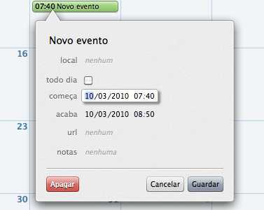 Calendar event popup app