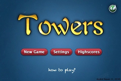 Towers - Main Menu V2 button game iphone menu towers