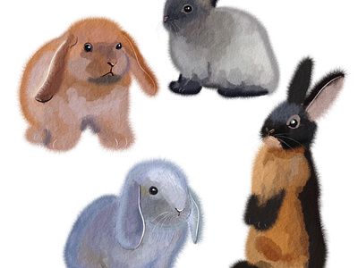 Watercolor rabbits