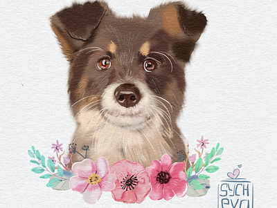 Watercolor dog animal illustration watercolor