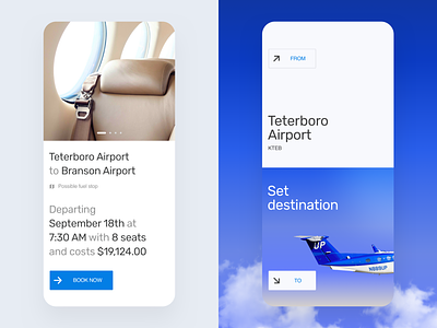 App for private flight aircraft airlines airplane app book booking clean clouds design flight flight booking flying mobile mobile app mobile ui travel typography ui ux web