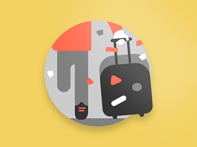 Atlis - Newcomer badge bag confetti cute fun illustration neighborhood newcomer suitcase