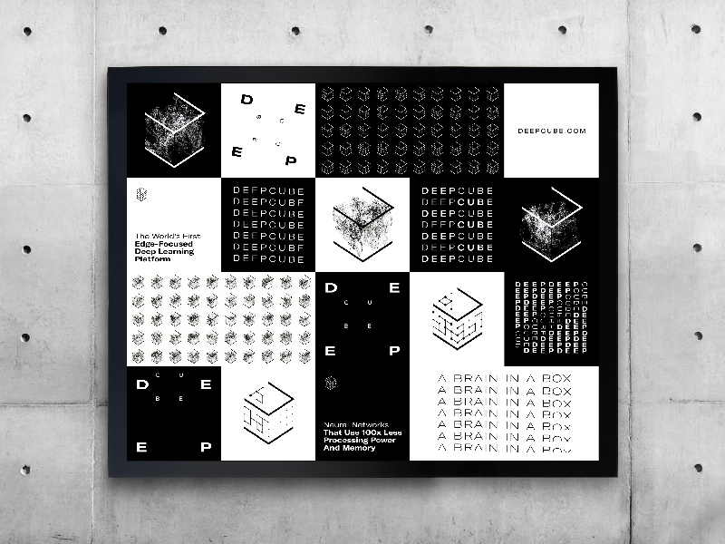 DeepCube Identity Wall – A Brand Designed and Developed with AI deep learning artificial intelligence ai typogaphy graphic design identity design brand identity brand design branding brand logo