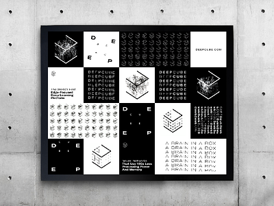 DeepCube Identity Wall – A Brand Designed and Developed with AI ai artificial intelligence brand brand design brand identity branding deep learning graphic design identity design logo typogaphy