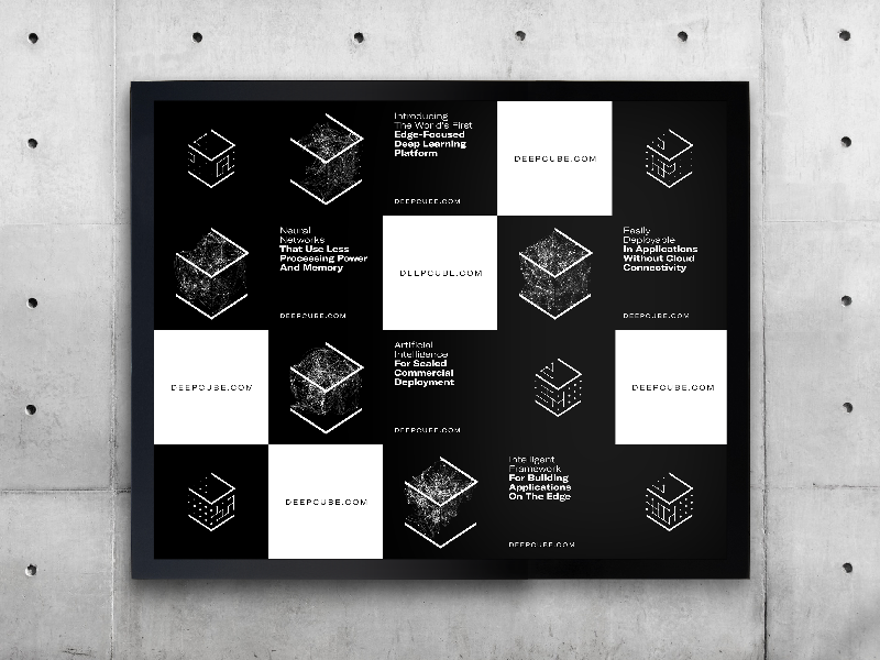 DeepCube Identity Event Wall – Designed and Developed with AI deep learning artificial intelligence ai typogaphy graphic design identity design brand identity brand design branding brand logo