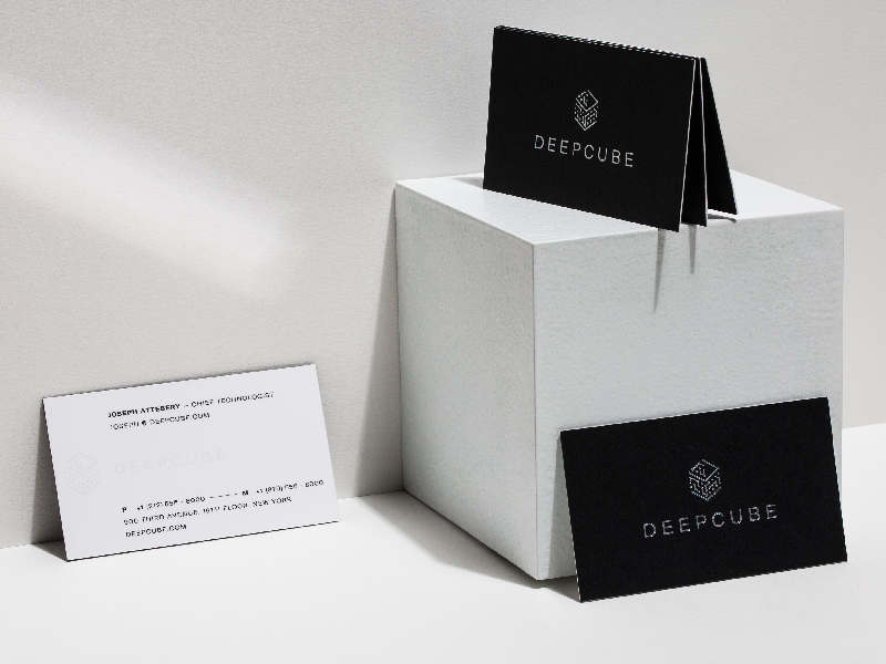 DeepCube Business Cards – Designed and Developed with AI logo brand branding brand design brand identity identity design graphic design typogaphy ai artificial intelligence deep learning photography collateral print
