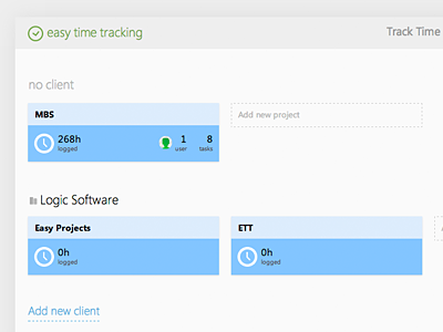 Easy time tracking clean time tracking ui user interface