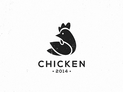Chicken achromatic black chicken clean logo mark negative space simple texture type white