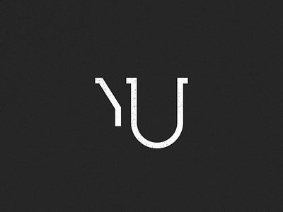 yU Mark 3 abstract achromatic black letters logo logo mark negative space simple u visual white y