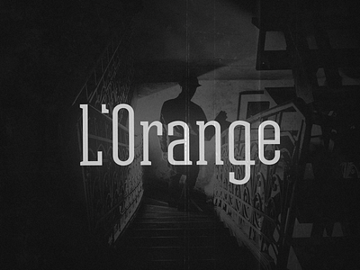 L'Orange logo concept achromatic black brand branding dark film noir logo lorange narrow type white