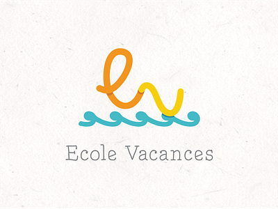 Ecole Vacances logo design clever fun holiday line school simple summer sun