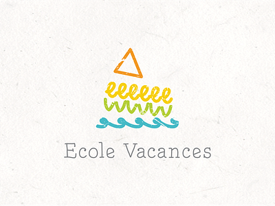 Ecole Vacances logo abstract artistic brush fun holiday school summer sun