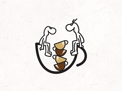 Coffee lovers logo coffe frends ilustration line memorable simpe