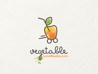 Vegetable Juice logo design clever dinamic drink food fresh fun line memorable modern simple unique watercolor
