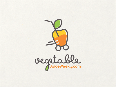 Vegetable Juice Weekly Logo - flat version clever dinamic drink flat food fresh fun line memorable modern simple unique