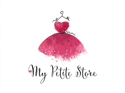 My Petite Store Logo beutiful dresslogo fashion femine logo petite style watercolor
