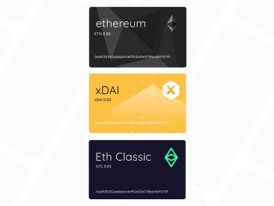 Crypto Cards for DexWallet bitcoin blockchain crypto ethereum mobile ui ux wallet