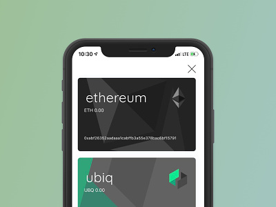 New Dexwallet UI using Cards as a metaphor for wallets bitcoin blockchain crypto ethereum mobile ux wallet
