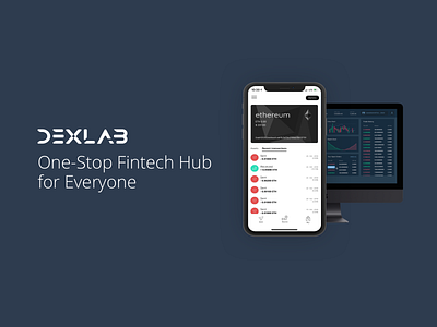 Dexlab Landing Page Header bitcoin blockchain crypto ethereum fintech mobile ui ux wallet