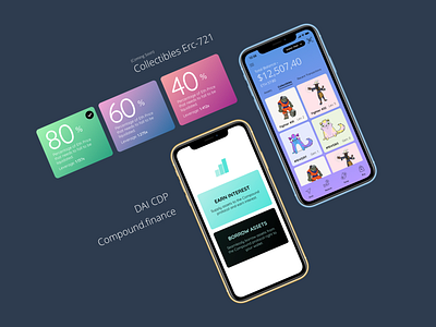 Dai Cdp / Compound / Collectibles bitcoin blockchain crypto ethereum fintech mobile ui ux wallet