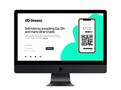 Dexpay Landing Page adobe xd blockchain crypto ecommerce ethereum fintech framerx mobile payment pos ui ux wallet