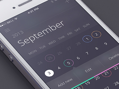 Calendar app app blur calendar flat