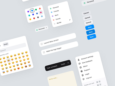 Dona to-do app beta launch animation app components design system desktop dona elements motion task list to-do list todo ui