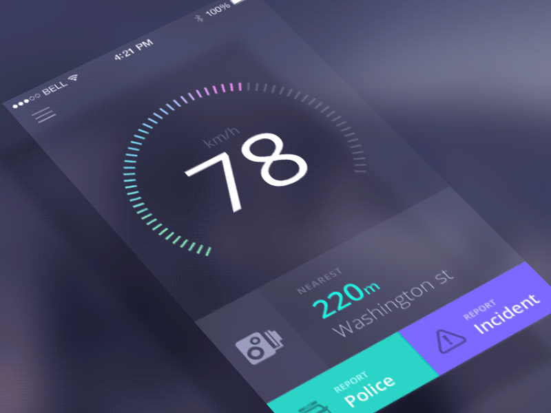 Speedcam app animation animation app flat gif iphone speedometer