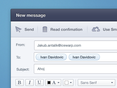 new email email ui window