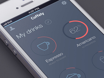 My drinks app flat iphone remote ui