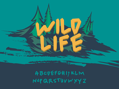 font wild life abc adventure alphabet art background banner calligraphy camp decoration design emblem expedition explore font forest graphic greeting illustration wild