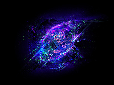 Afterglow abstract dark endeffect glow photoshop precurser skull
