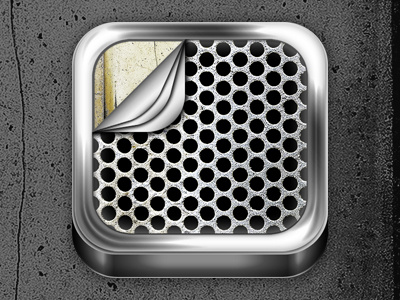 BW Icon Final app icon ios ipad iphone metal texture