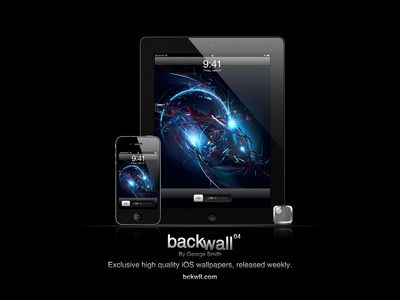 Backwall 04 3d abstract blue dark endeffect ios ipad iphone