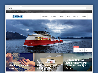 HMA.no blue boat clean ocean offshore sea shipping web web site website