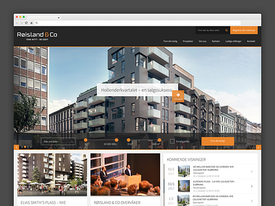 RCO apartments business dark orange real estate site web web site